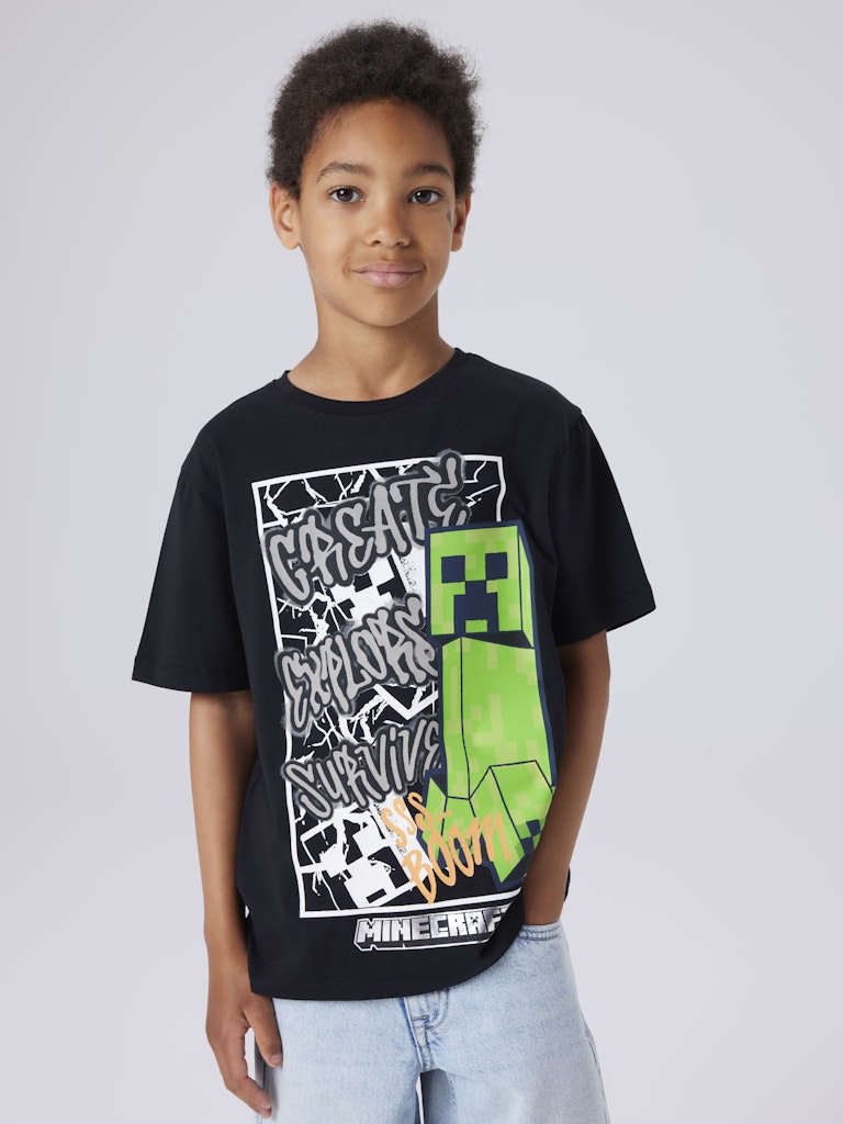 T-shirt Minecraft  Kortärmad Mase Svart