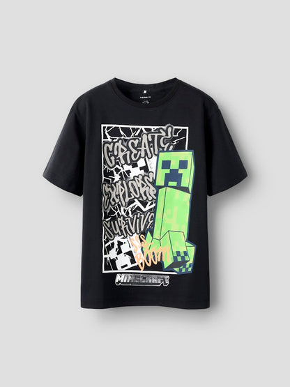 T-shirt Minecraft  Kortärmad Mase Svart