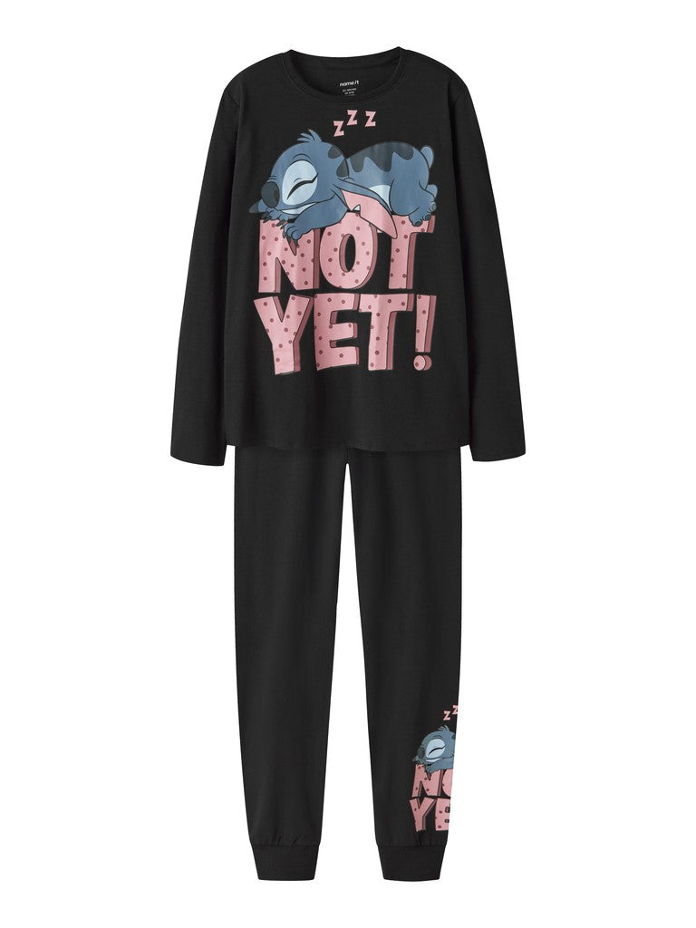 Pyjamas Stitch Anda 2-delad Svart