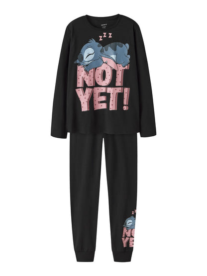 Pyjamas Stitch Anda 2-delad Svart
