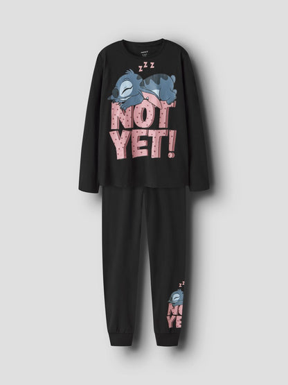 Pyjamas Stitch Anda 2-delad Svart