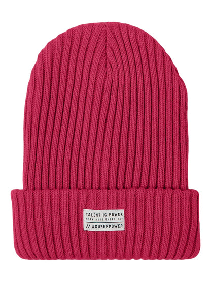 Mössa Milan Ribbstickad Röd