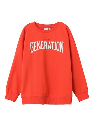 Sweatshirt Vildar Tryck Orange