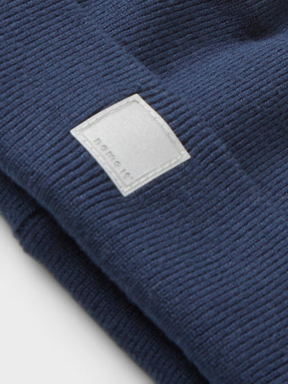 Mössa Stickad Moso Vindskydd Blå