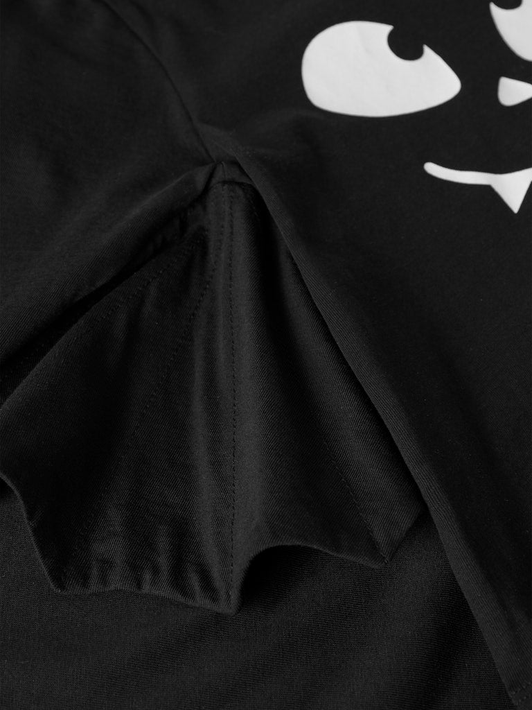 Långärmad Topp Ottor Fladdermus Halloween Svart