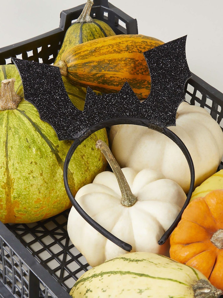 Diadem Booh Fladdermus Halloween Svart