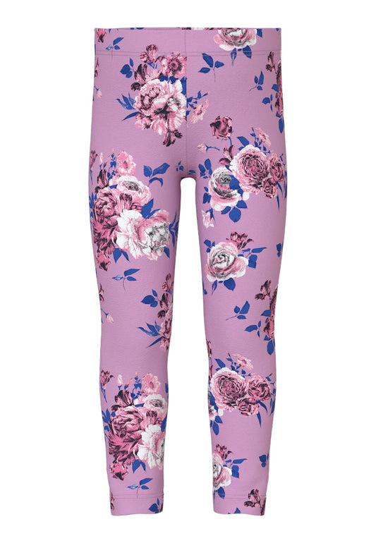 Legging Vivian Mönstrade Blommor Rosa