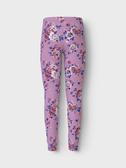 Legging Vivian Mönstrade Blommor Rosa