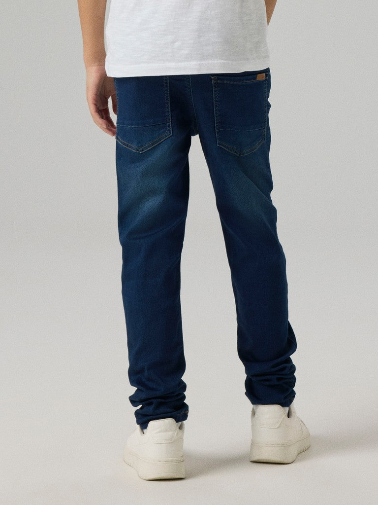 Jeans Mjuka Regular Resårmidja Denim Blå
