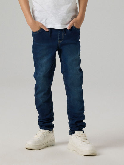 Jeans Mjuka Regular Resårmidja Denim Blå