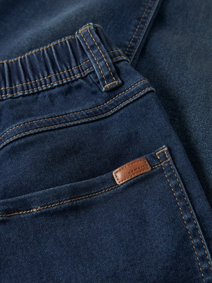 Jeans Mjuka Regular Resårmidja Denim Blå