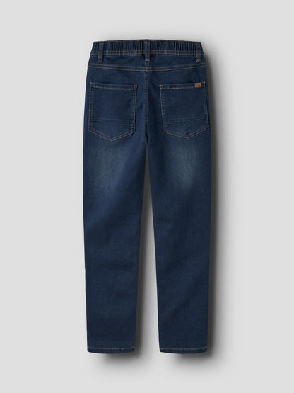 Jeans Mjuka Regular Resårmidja Denim Blå