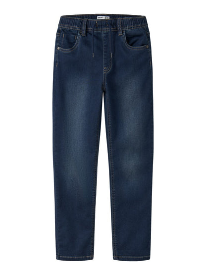 Jeans Mjuka Regular Resårmidja Denim Blå