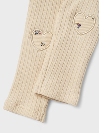 Leggings Olba Ribbade Hjärta Beige