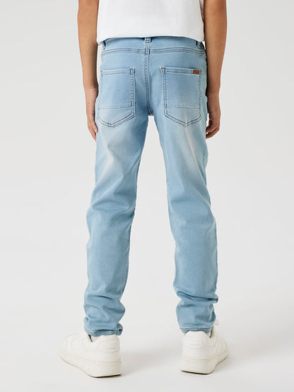 Jeans Mjuka Regular Resårmidja Ljus Tvätt Blå