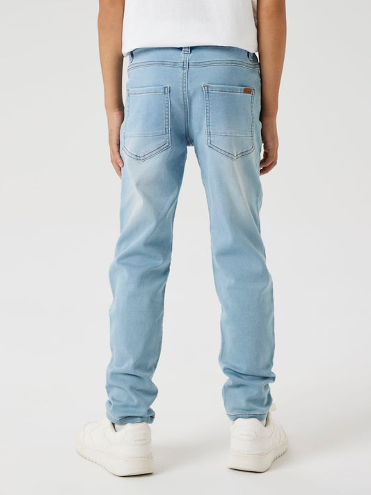 Jeans Mjuka Regular Resårmidja Ljus Tvätt Blå