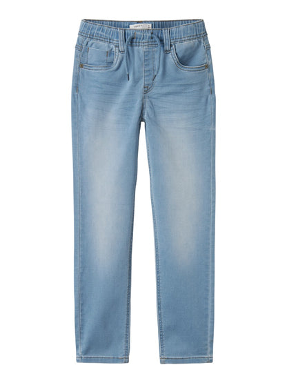 Jeans Mjuka Regular Resårmidja Ljus Tvätt Blå