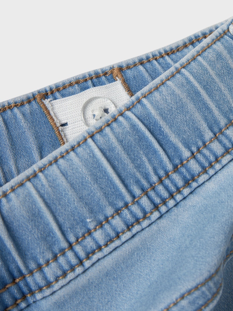 Jeans Mjuka Regular Resårmidja Ljus Tvätt Blå