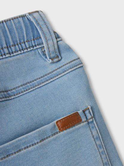 Jeans Mjuka Regular Resårmidja Ljus Tvätt Blå