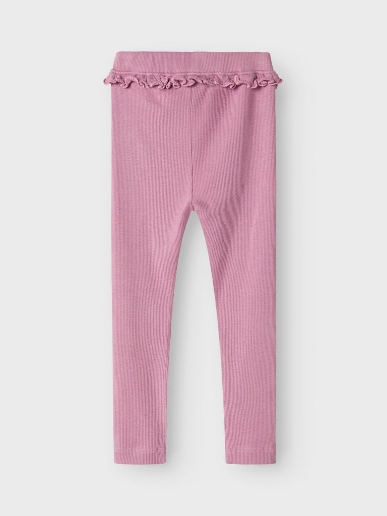 Leggings Nilla Ribbade Enfärgade Rosa