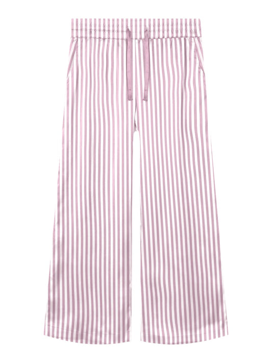 Glansig Pyjamasbyxa Ruth Randig Rosa/Vit