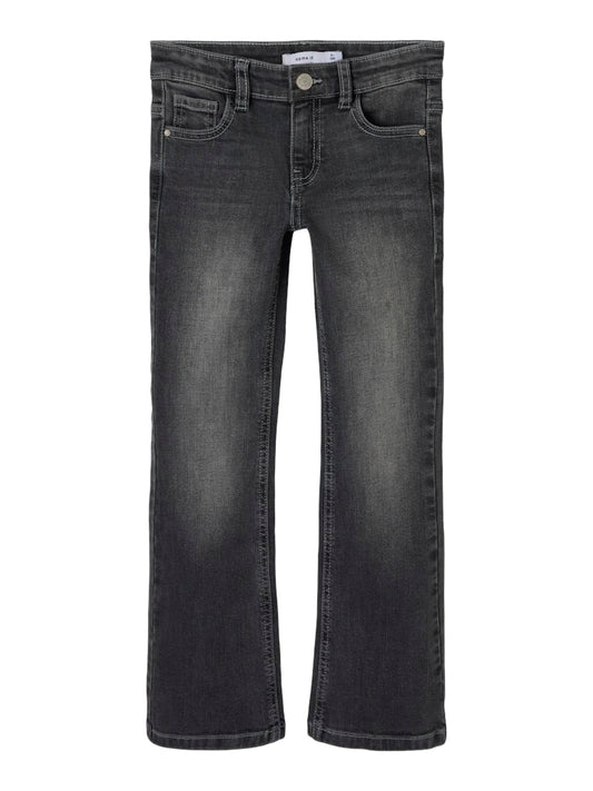 Bootcutjeans Polly Bakfickor Med Knappar DarkGreyDenim