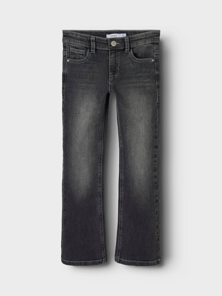 Bootcutjeans Polly Bakfickor Med Knappar DarkGreyDenim