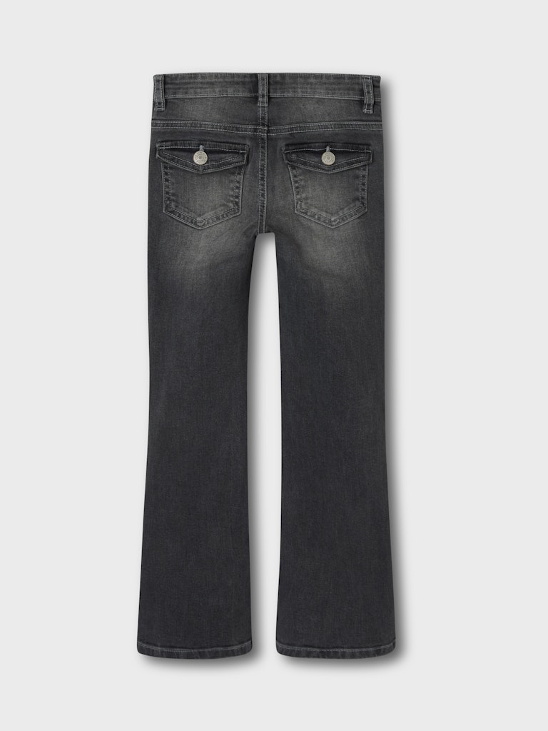 Bootcutjeans Polly Bakfickor Ficklock Grå Tvätt
