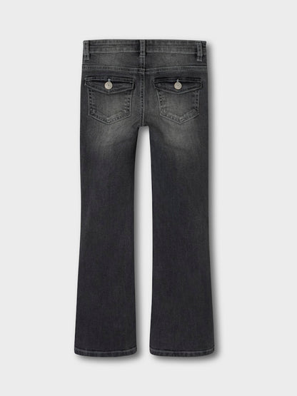 Bootcutjeans Polly Bakfickor Ficklock Grå Tvätt