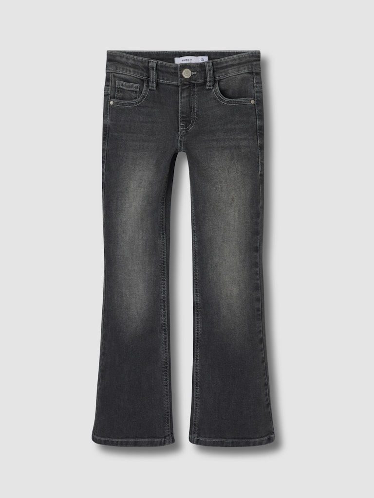 Bootcutjeans Polly Bakfickor Ficklock Grå Tvätt