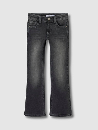 Bootcutjeans Polly Bakfickor Ficklock Grå Tvätt