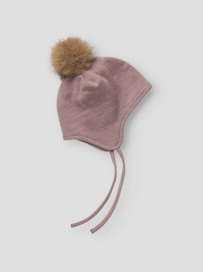 Mössa Merinoull/Bomull Wuppo Enfärgad Rosa