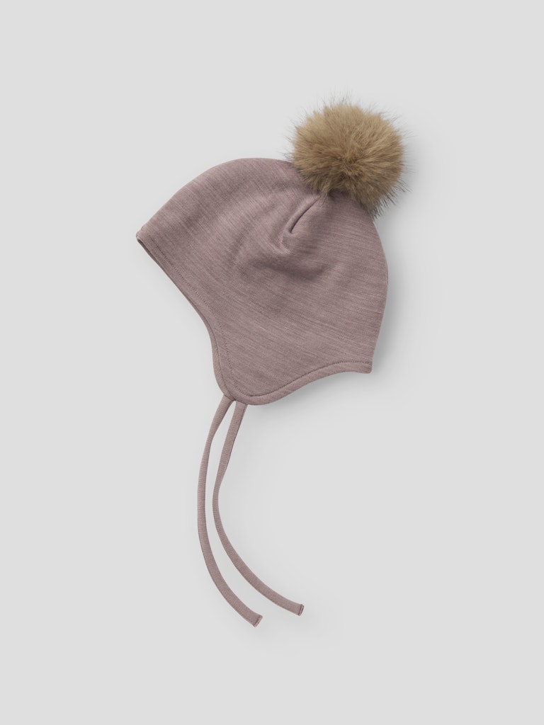 Mössa Merinoull/Bomull Wuppo Enfärgad Rosa