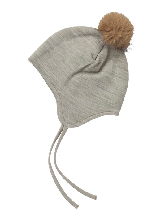 Mössa Merinoull/Bomull Wuppo Enfärgad Grön