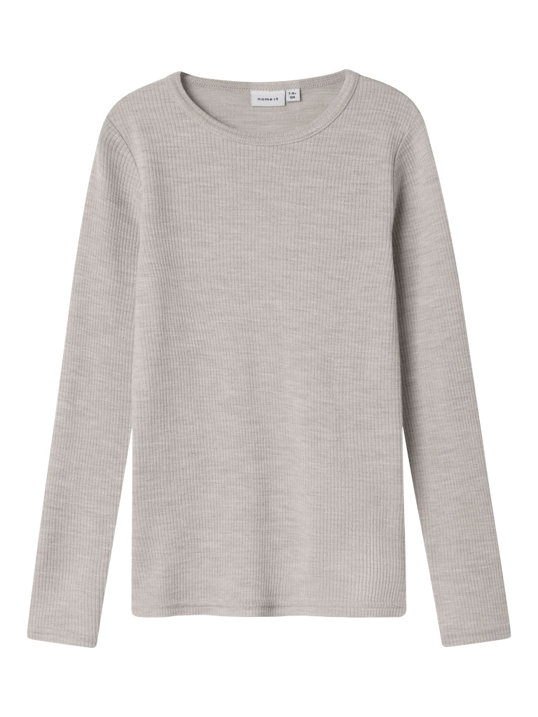 Topp Merinoull Wax K Ribbad Enfärgad Grå Beige