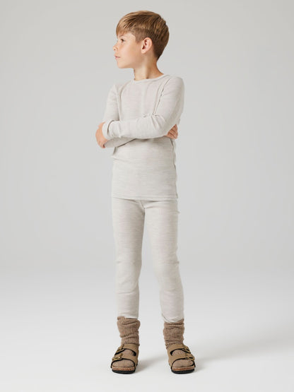 Topp Merinoull Wax K Ribbad Enfärgad Grå Beige