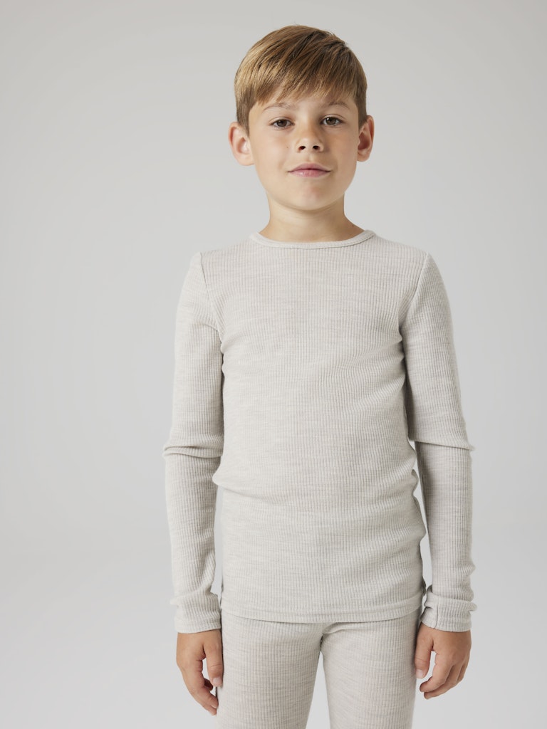 Topp Merinoull Wax K Ribbad Enfärgad Grå Beige