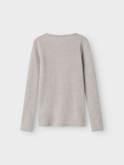 Topp Merinoull Wax K Ribbad Enfärgad Grå Beige