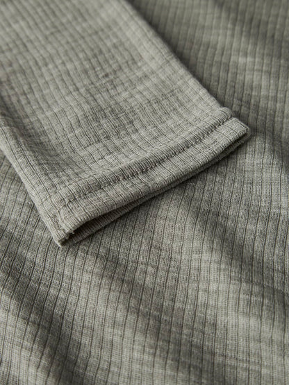 Topp Merinoull Wax K Ribbad Enfärgad Grön