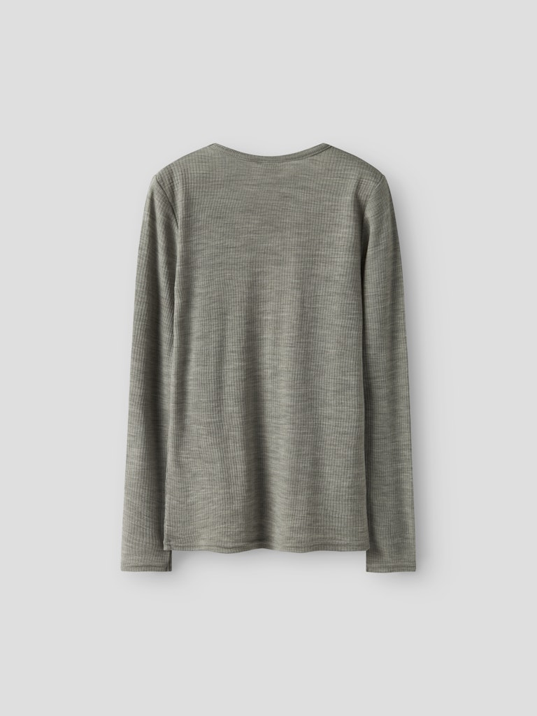 Topp Merinoull Wax K Ribbad Enfärgad Grön