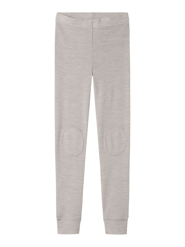 Leggings Merinoull Wax K Ribbad Enfärgad Grå Beige