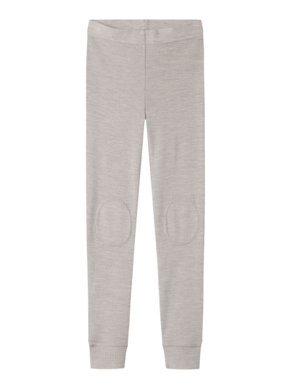 Leggings Merinoull Wax K Ribbad Enfärgad Grå Beige