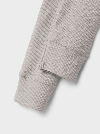 Leggings Merinoull Wax K Ribbad Enfärgad Grå Beige