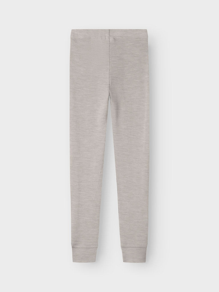 Leggings Merinoull Wax K Ribbad Enfärgad Grå Beige