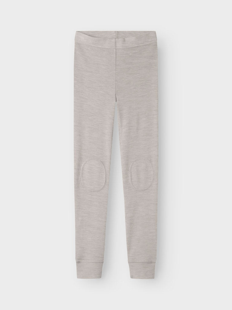 Leggings Merinoull Wax K Ribbad Enfärgad Grå Beige