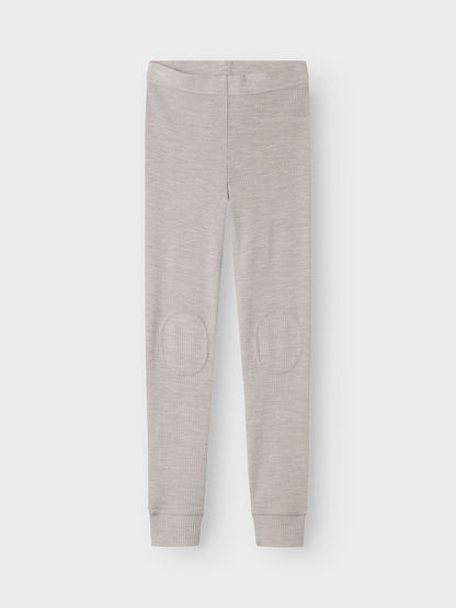 Leggings Merinoull Wax K Ribbad Enfärgad Grå Beige