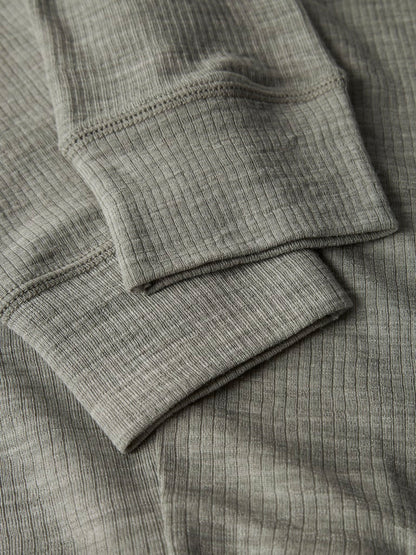 Leggings Merinoull Wax K Ribbad Enfärgad Grön