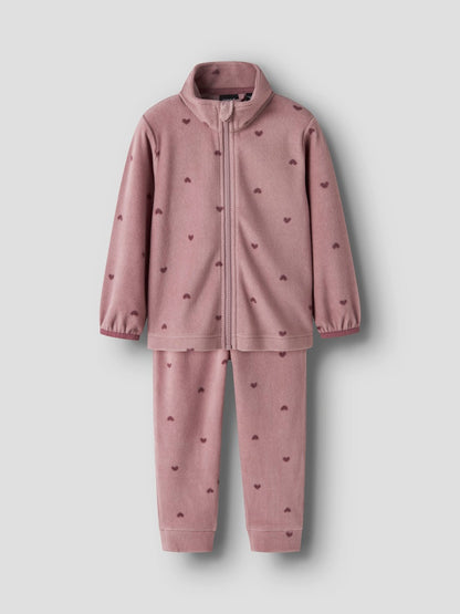 Fleece-set Spektra Hjärtan Rosa
