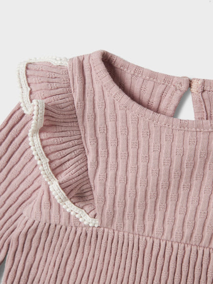 Klänning Kokko Ribbad Enfärgad Rosa