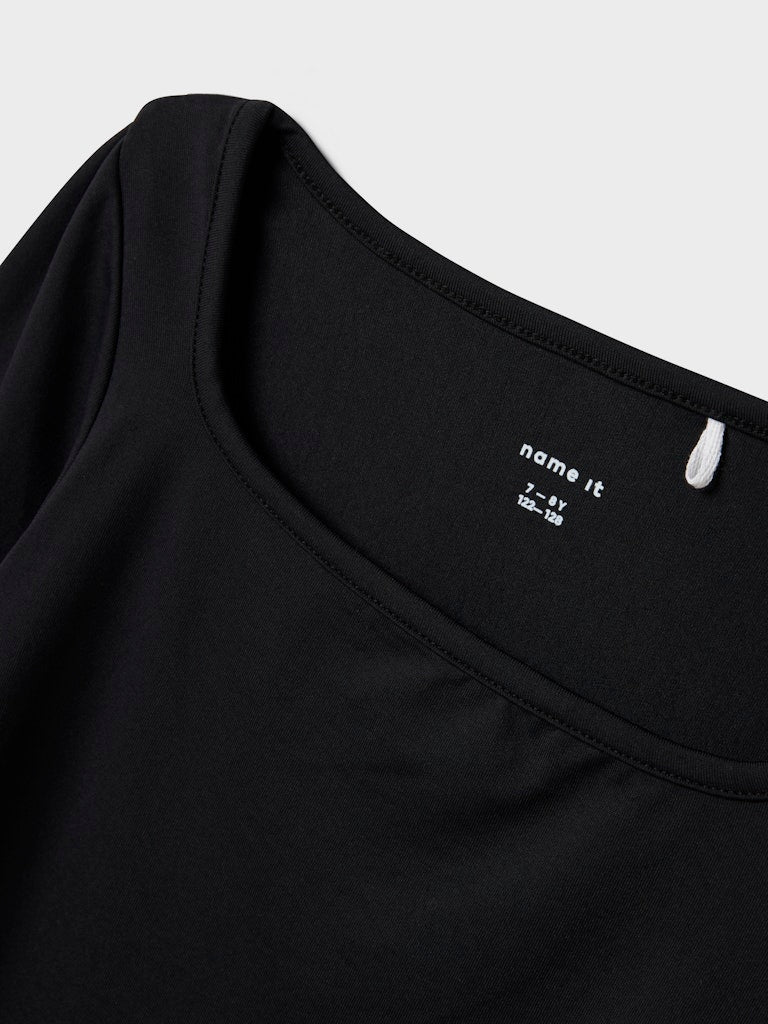 Topp Långärmad Kristel Enfärgad Svart